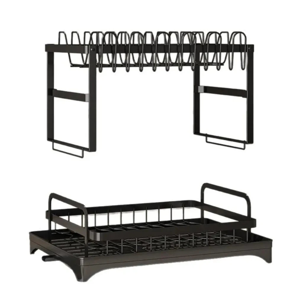 2-Tier Rotating Dish Drying Rack